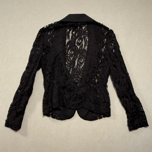 I.N.C. Sheer Black Lace Romantic Feminine Goth Blazer Jacket Women Medium - Picture 15 of 15